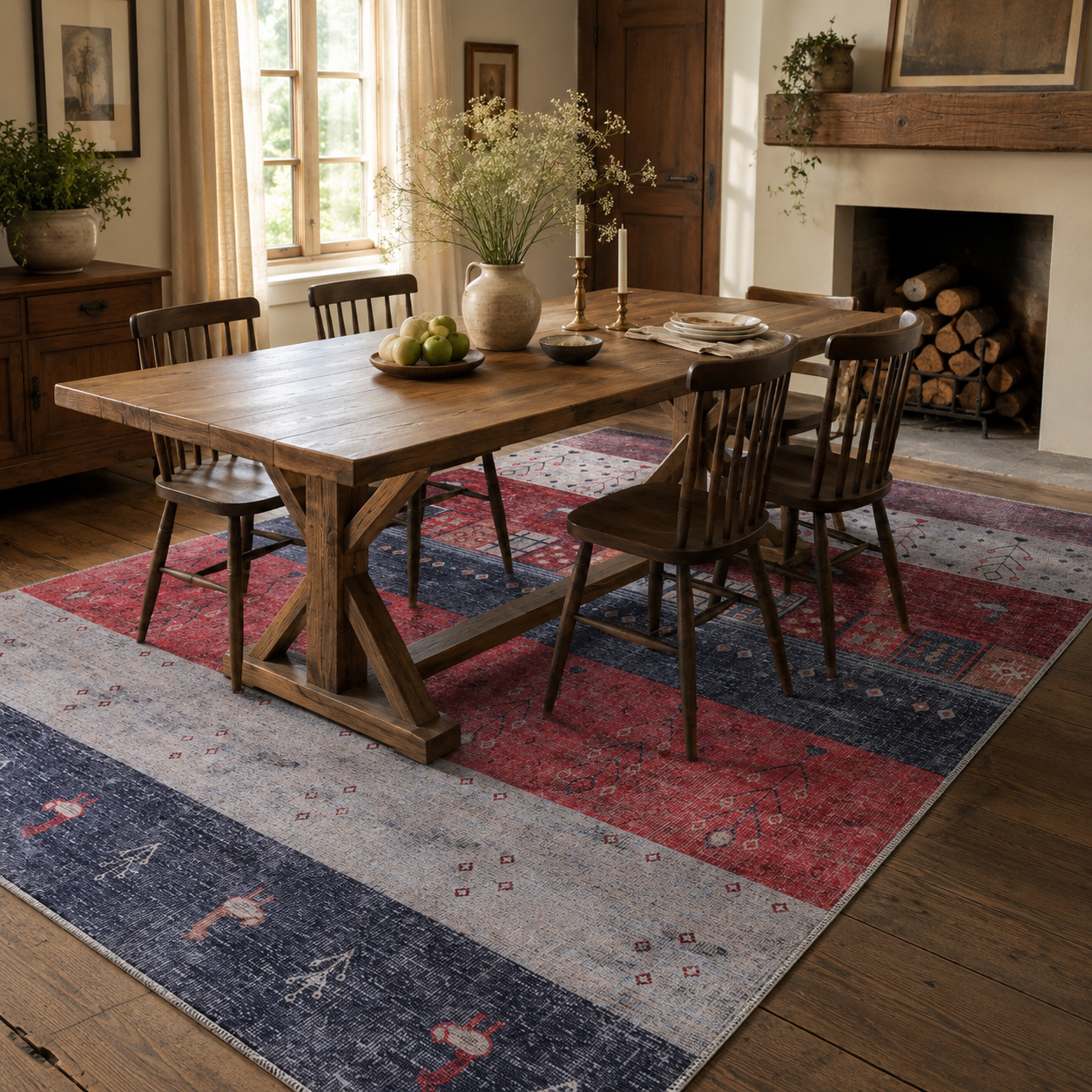 RWDV1005 washable chenille rug texture and pattern detail