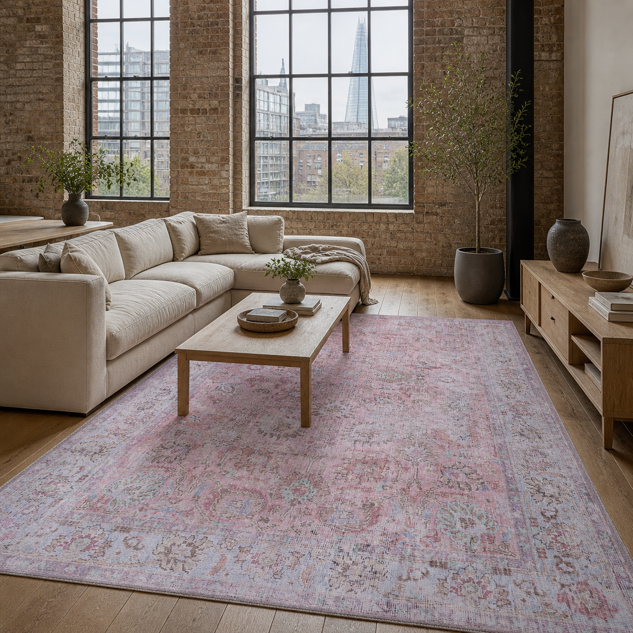 RWDV1006 washable chenille rug texture and pattern detail