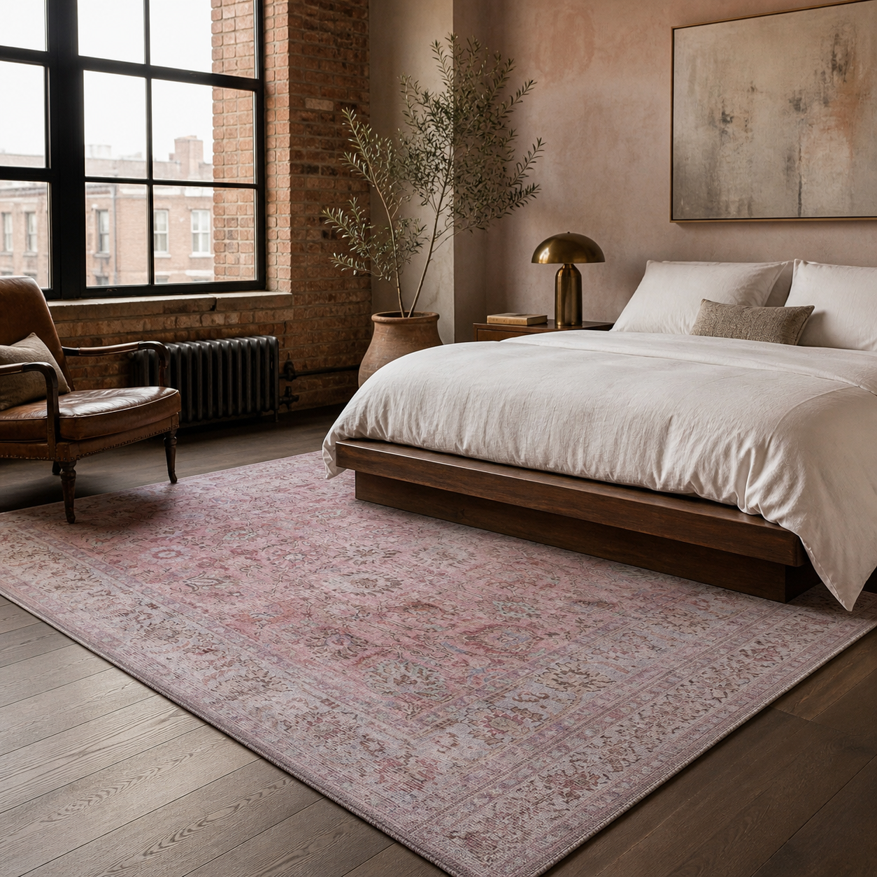 RWDV1006 washable chenille rug texture and pattern detail