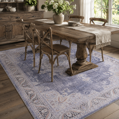 RWDV1007 washable chenille area rug, room scene