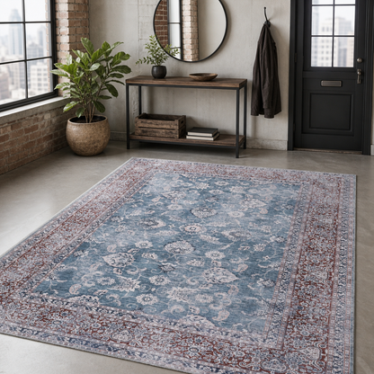 RWDV1009 washable chenille area rug, room scene
