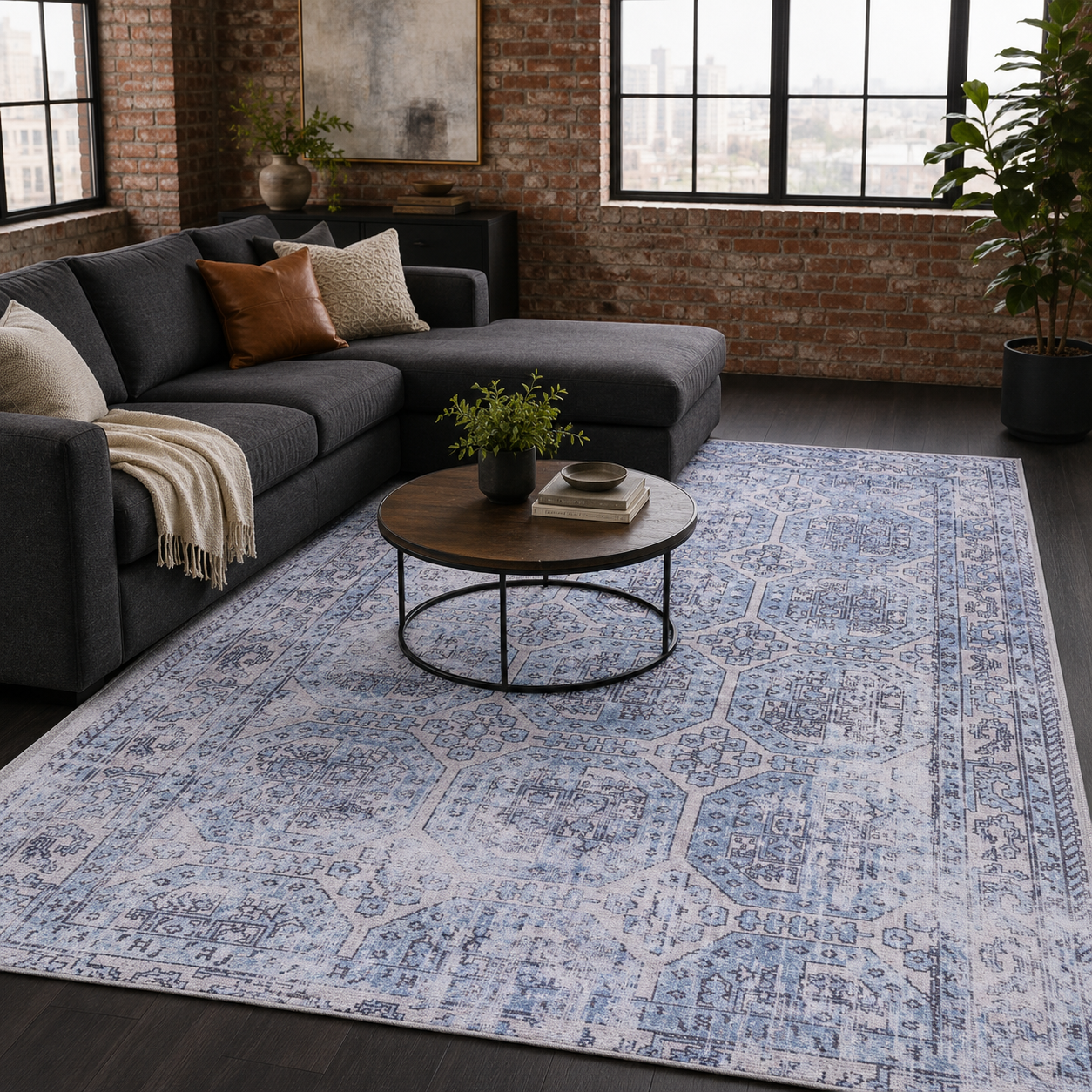 RWDV1011 washable chenille rug texture and pattern detail