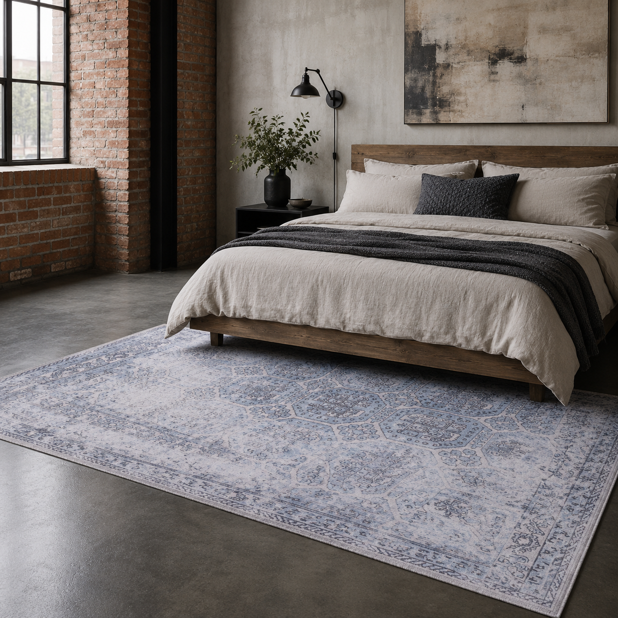 RWDV1011 washable chenille rug texture and pattern detail