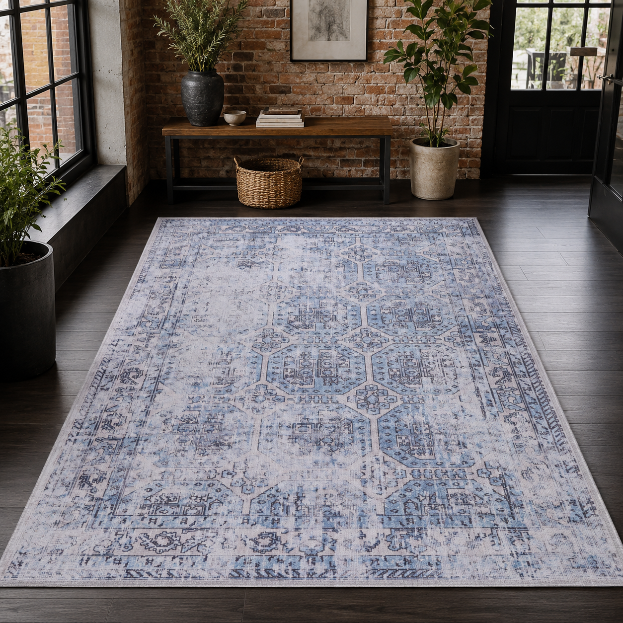 RWDV1011 washable chenille rug texture and pattern detail