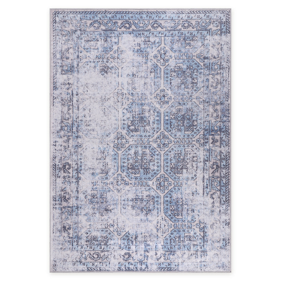 Linked Patina Grey Vintage Washable Rug