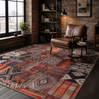 RWDV1013 washable chenille rug texture and pattern detail