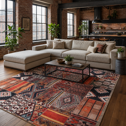 RWDV1013 washable chenille rug texture and pattern detail