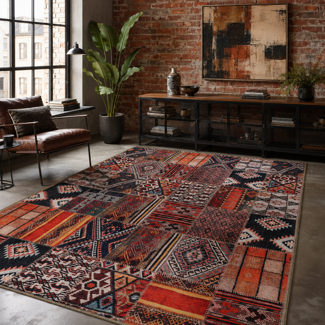 RWDV1013 washable chenille rug texture and pattern detail