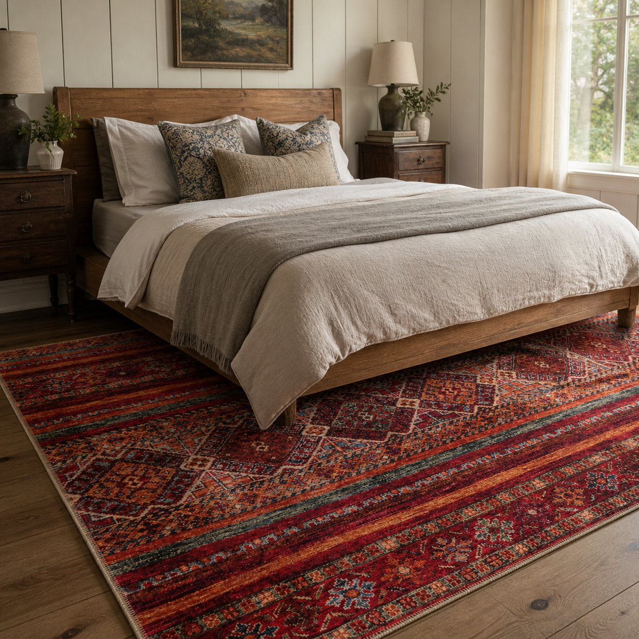 RWDV1322 washable chenille rug texture and pattern detail