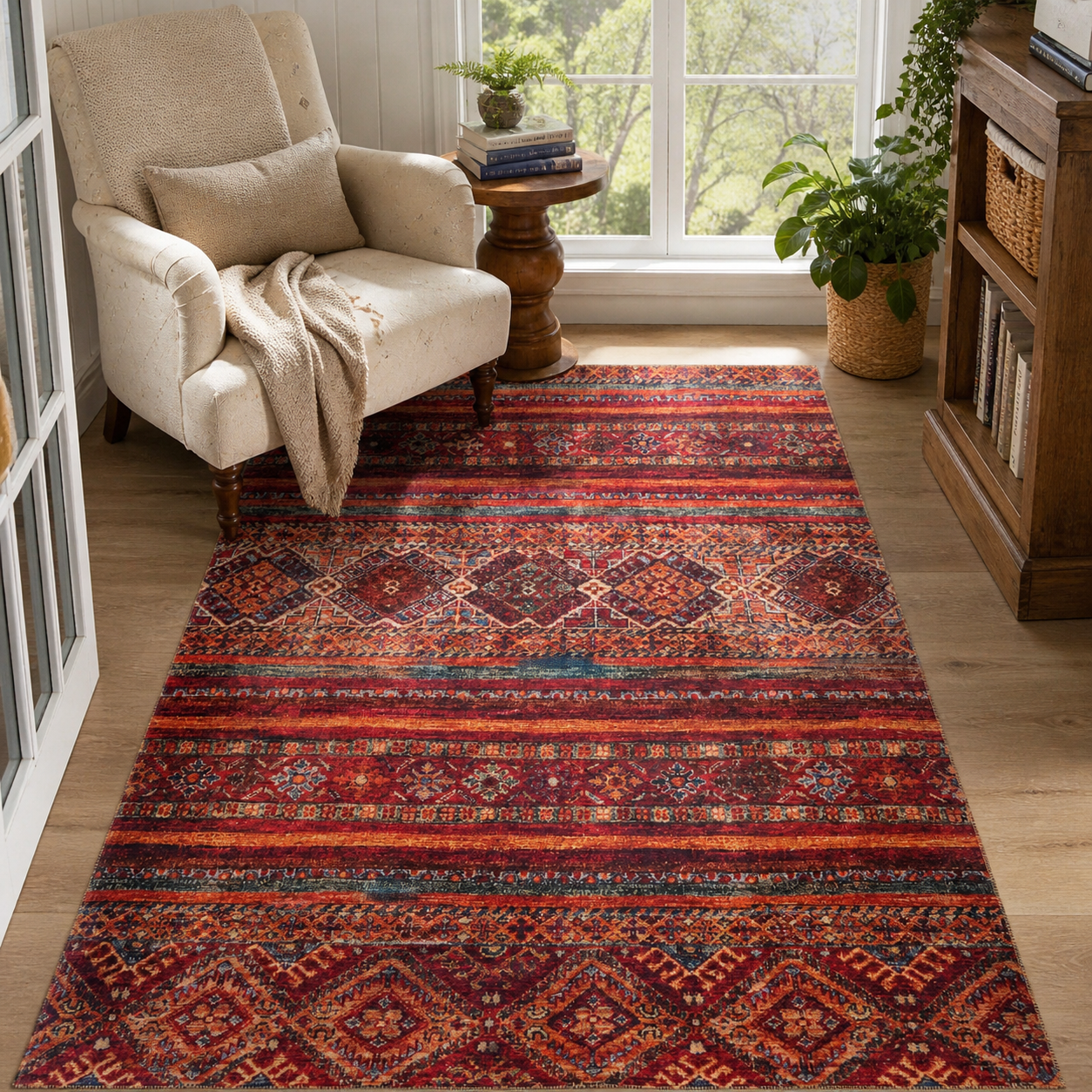 RWDV1322 washable chenille rug texture and pattern detail