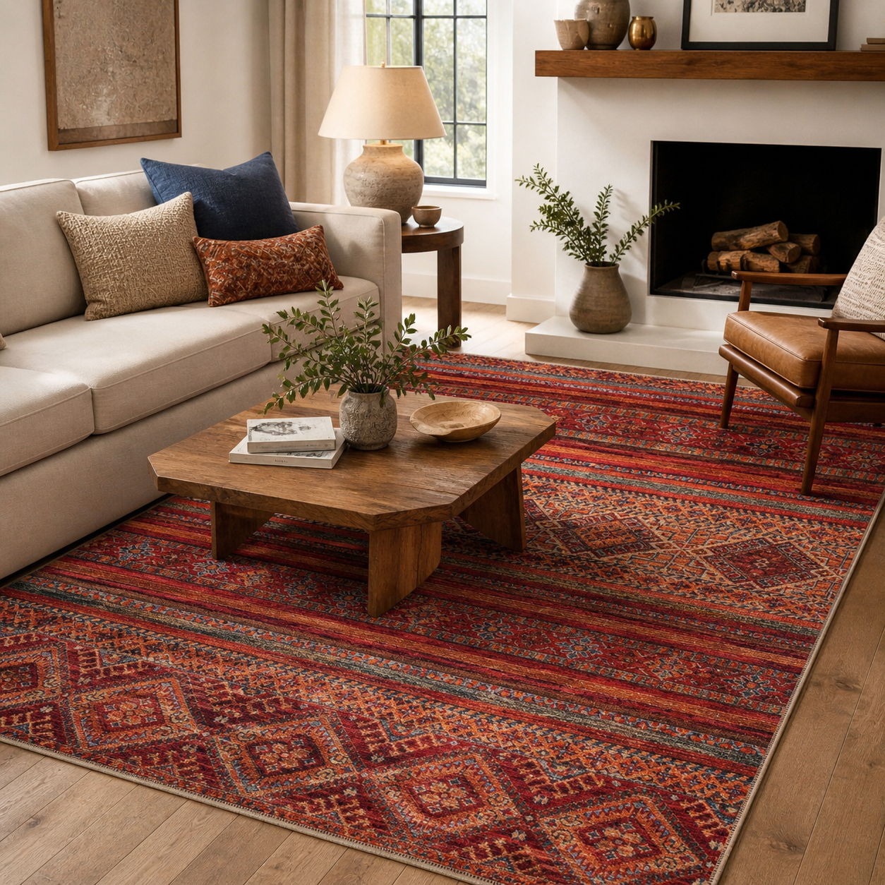 RWDV1322 washable chenille rug texture and pattern detail