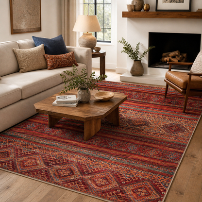 RWDV1322 washable chenille rug texture and pattern detail