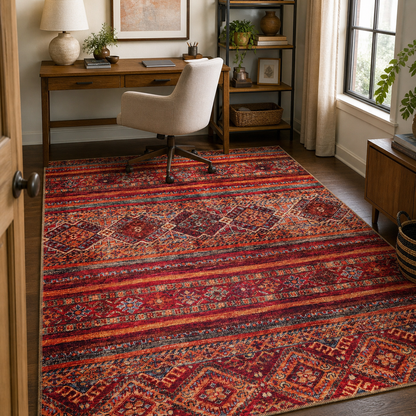 RWDV1322 washable chenille rug texture and pattern detail