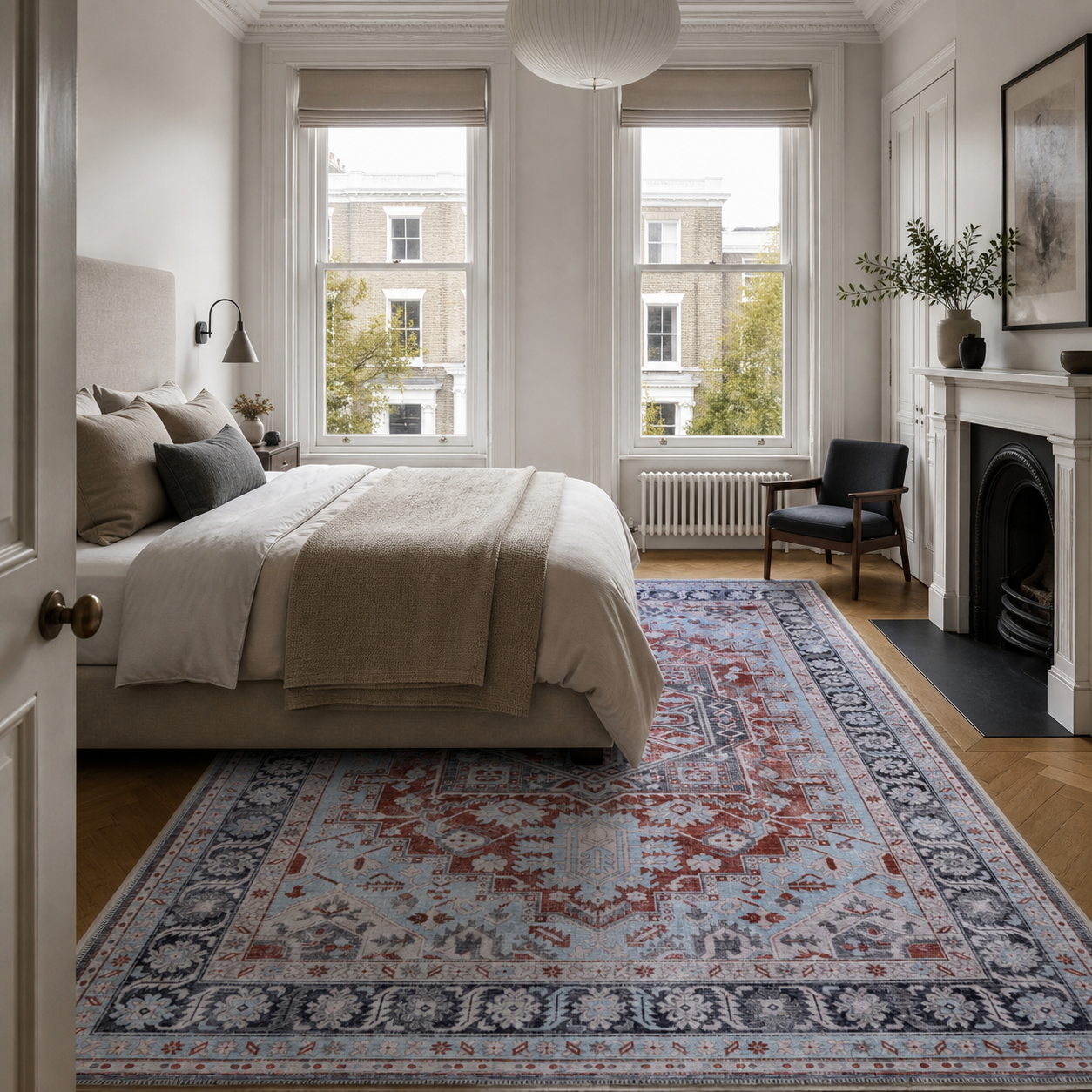 RWK1 washable chenille rug texture and pattern detail