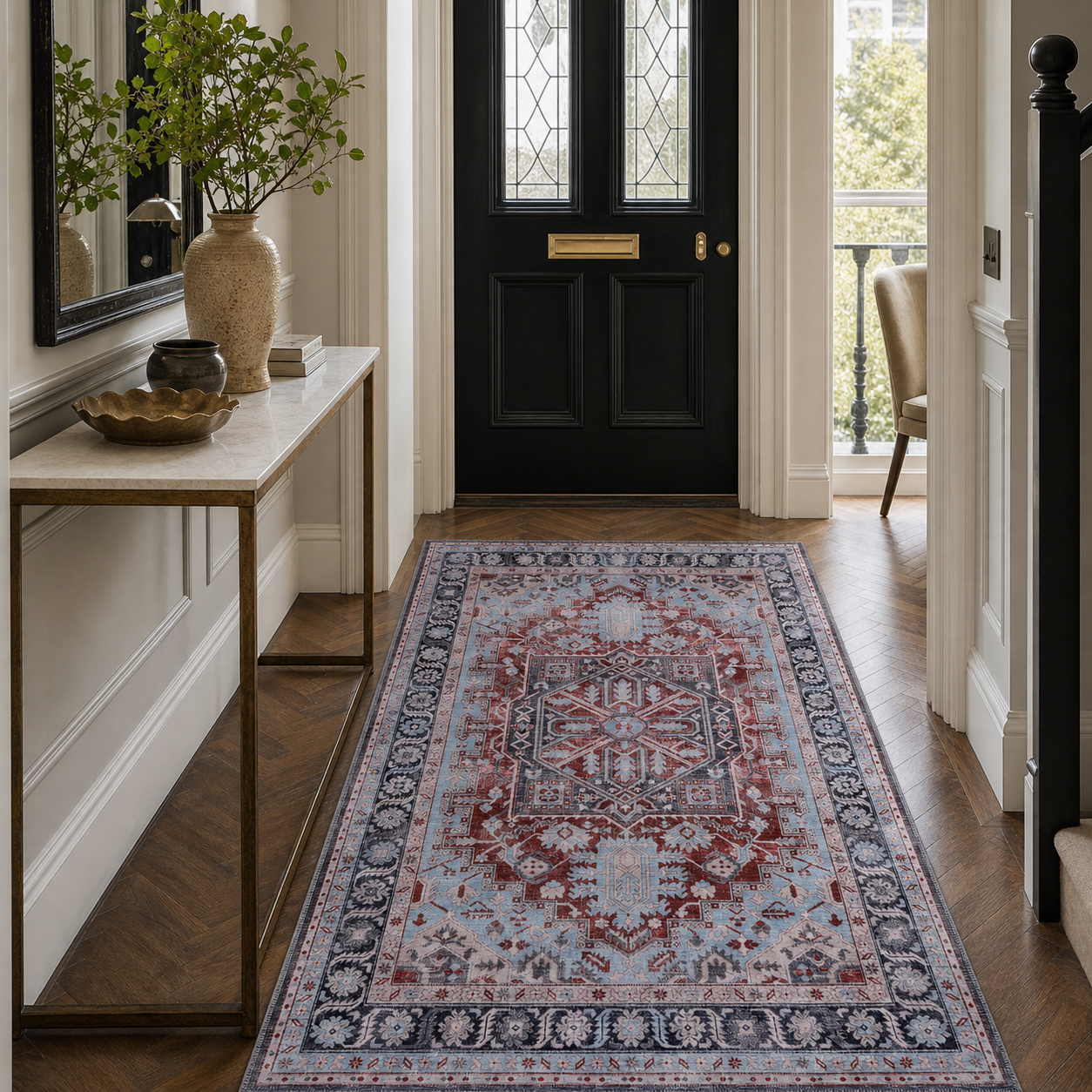 RWK1 washable chenille rug texture and pattern detail