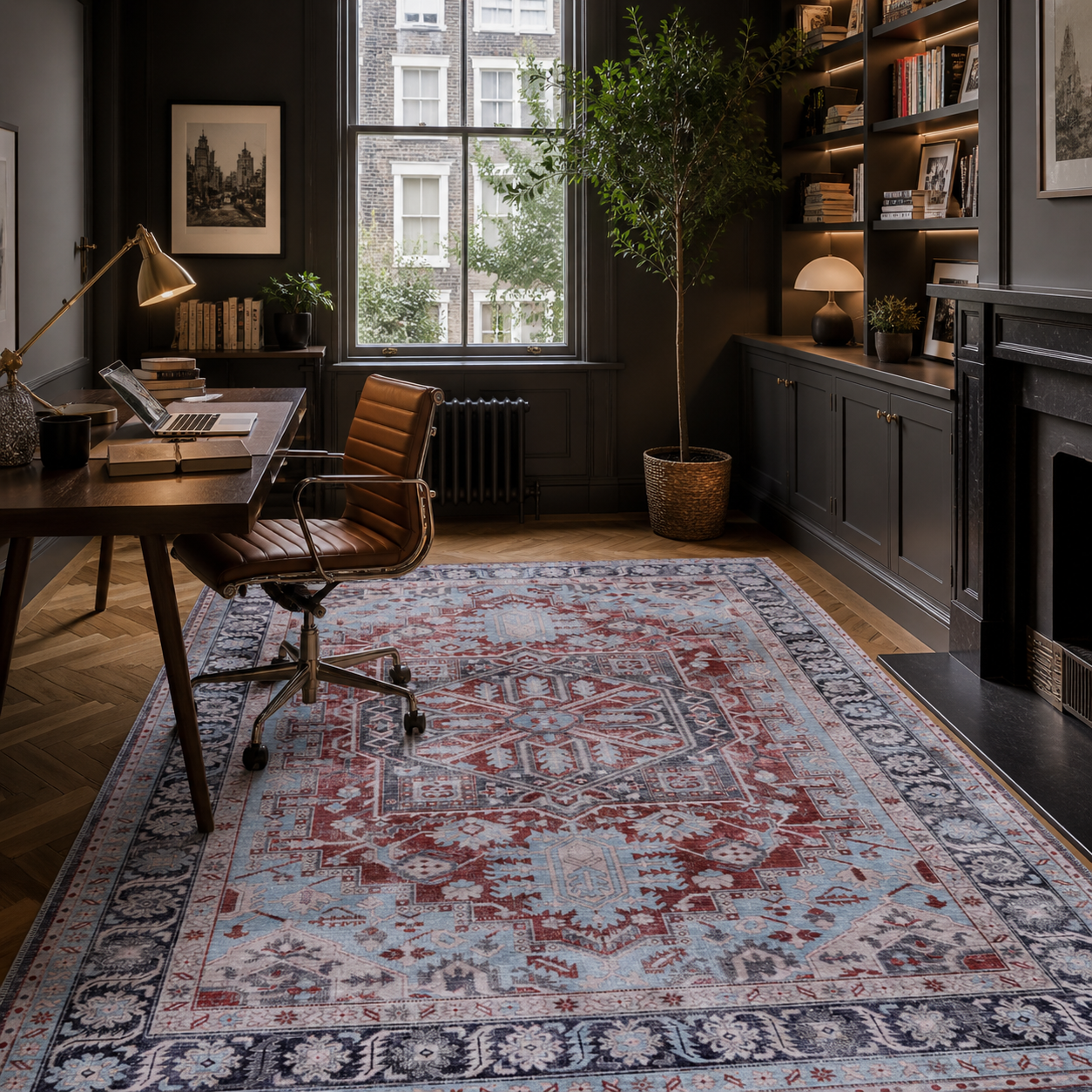 RWK1 washable chenille rug texture and pattern detail
