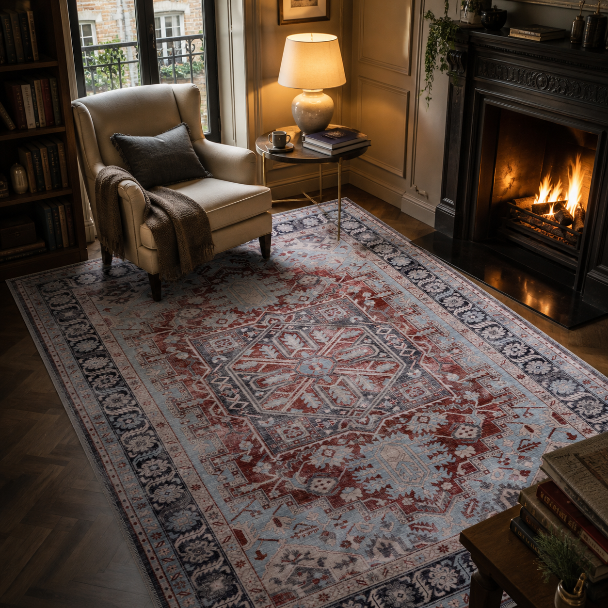 RWK1 washable chenille rug texture and pattern detail
