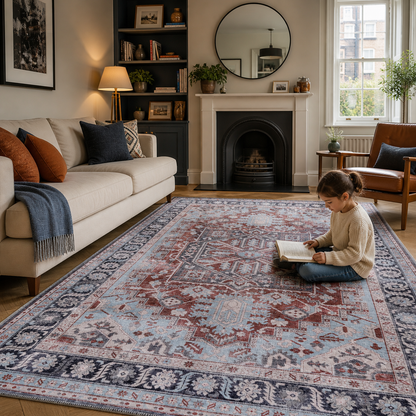 RWK1 washable chenille rug texture and pattern detail