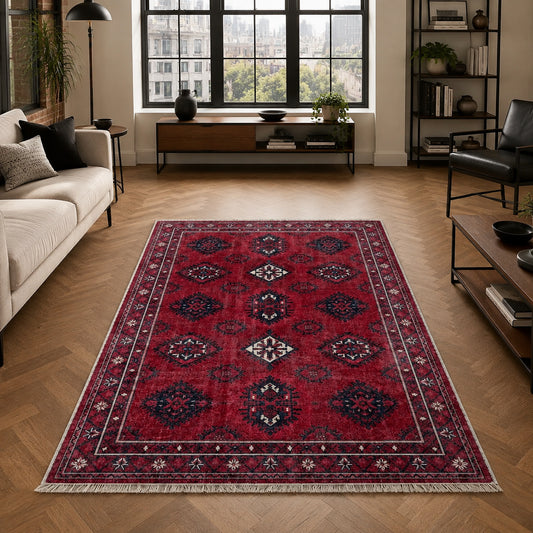 RWK304003 washable chenille area rug, room scene