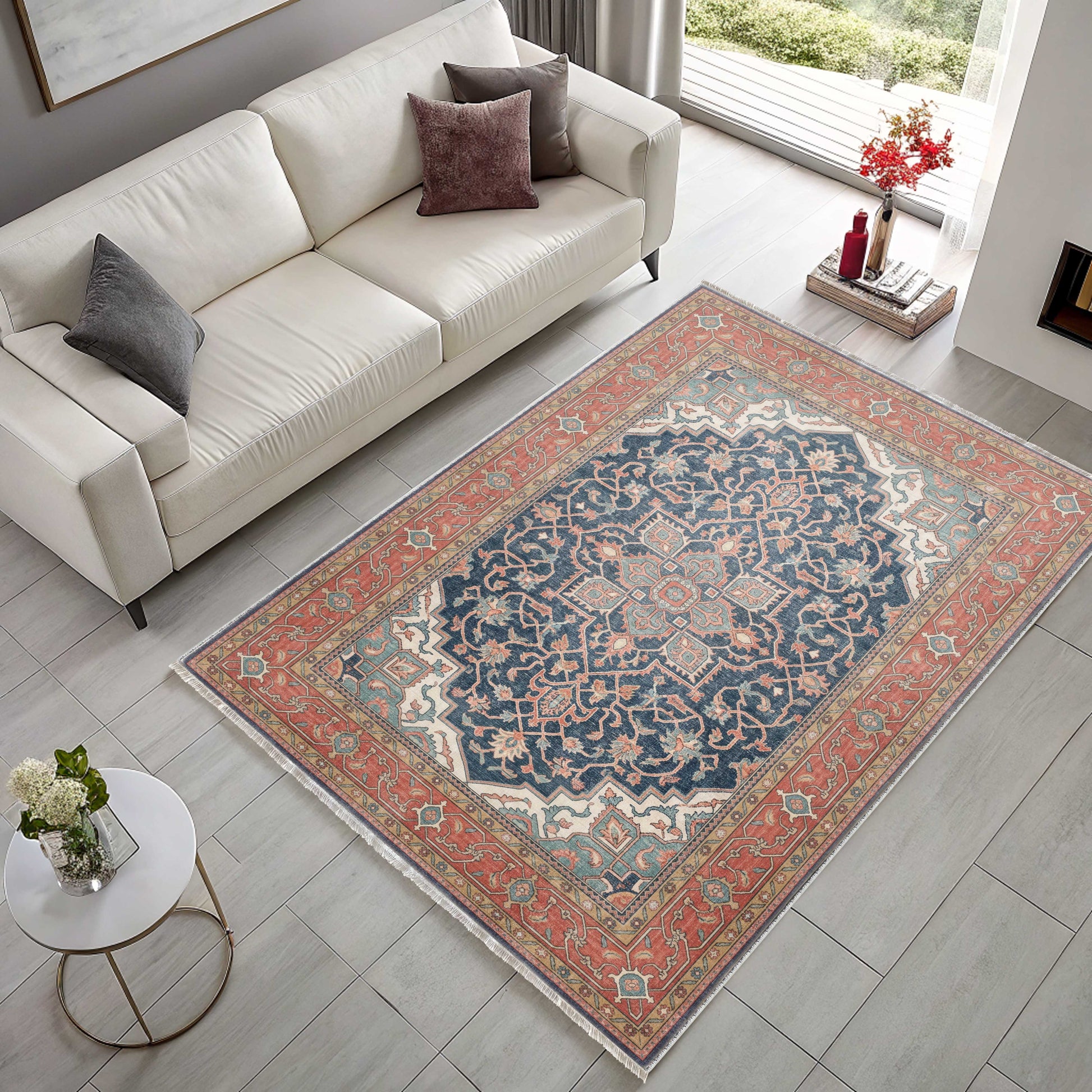 RWK3041 washable chenille area rug