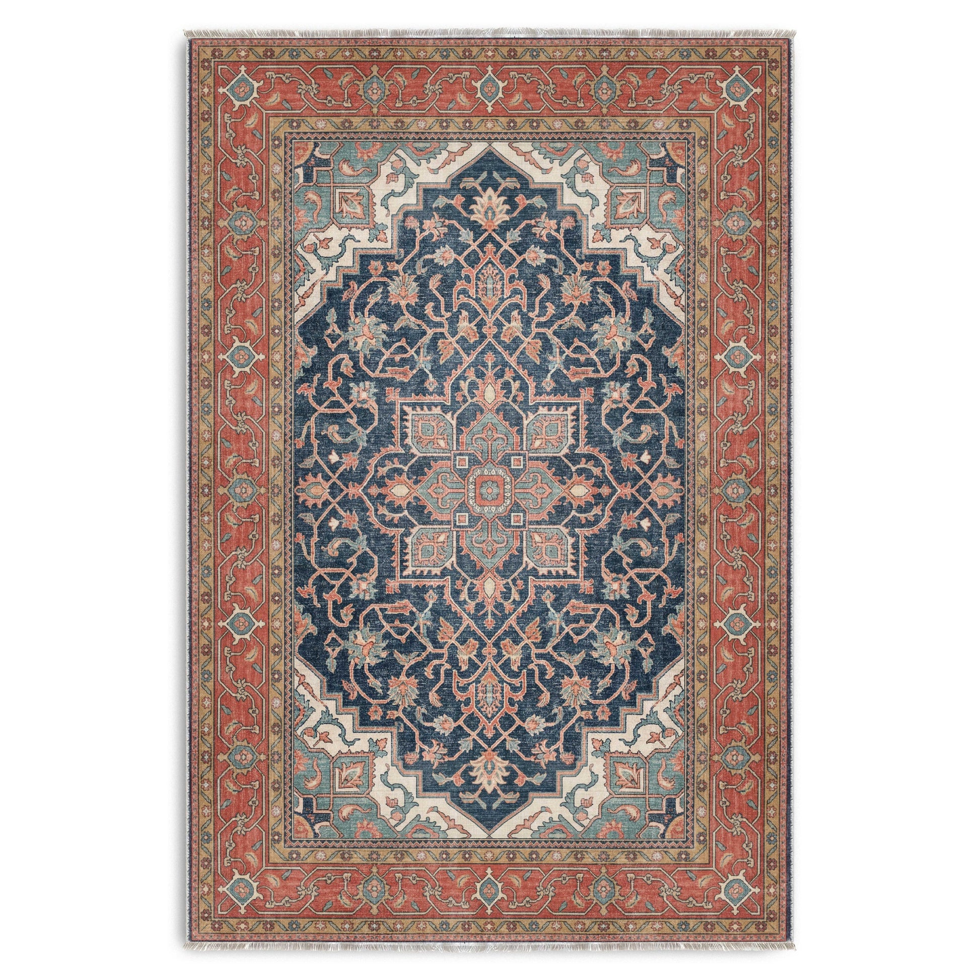 RWK3041 washable chenille area rug viewed from above