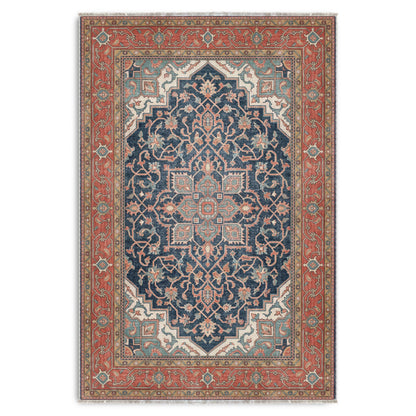 RWK3041 washable chenille area rug viewed from above