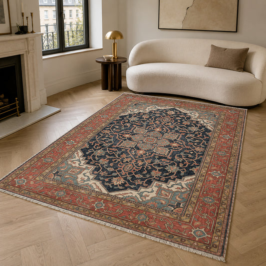 RWK3041 washable chenille area rug, room scene