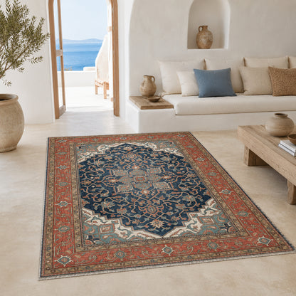 RWK3041 washable chenille area rug, room scene