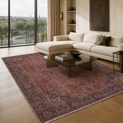 RWK304203 washable chenille area rug, room scene