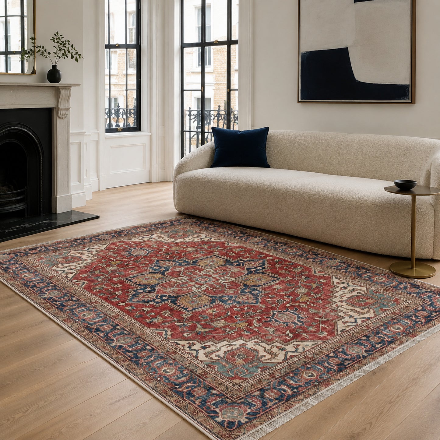RWK3043103 washable chenille area rug, room scene