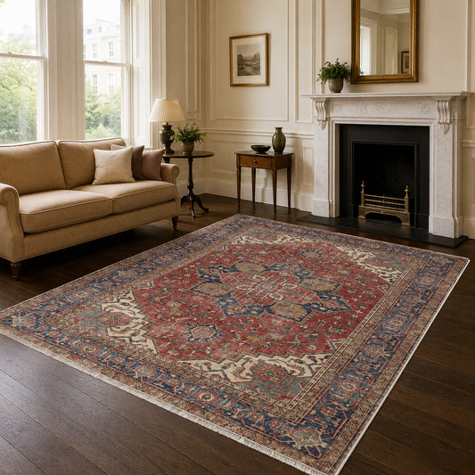 RWK3043103 washable chenille area rug, room scene