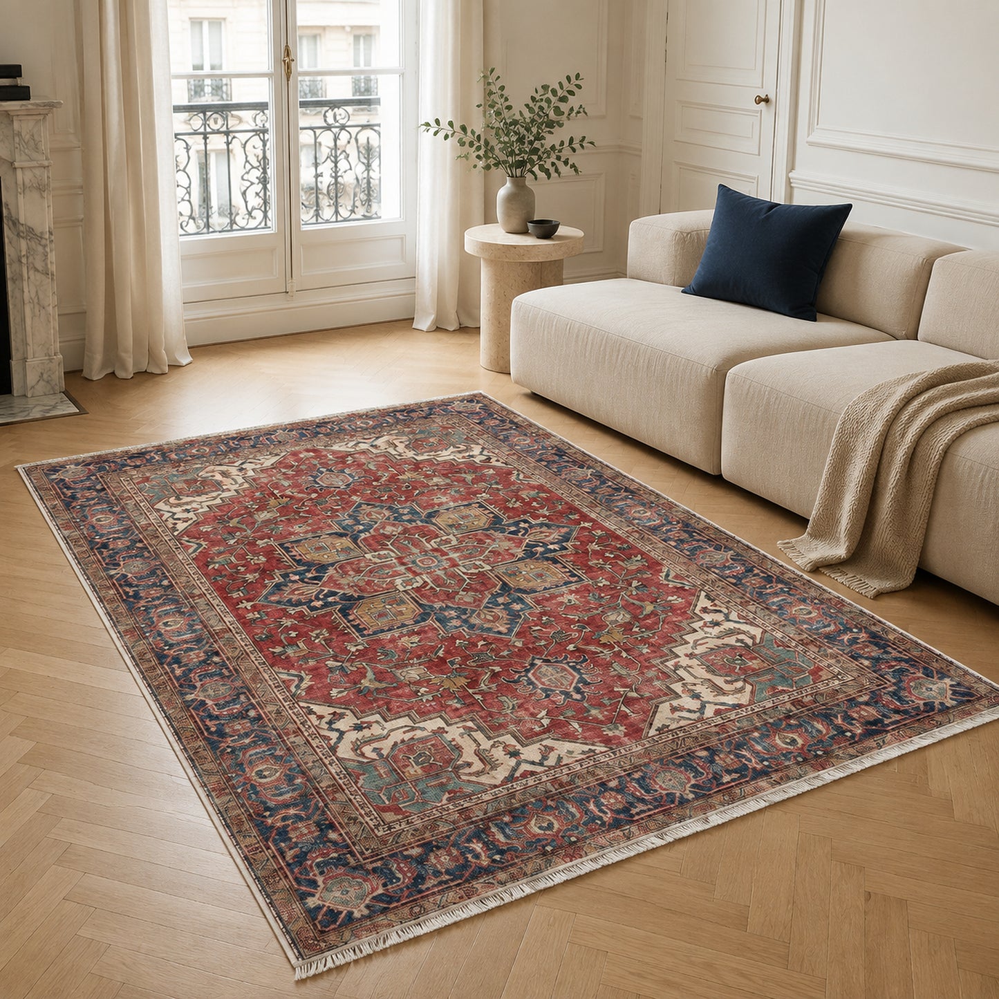 RWK3043103 washable chenille area rug, room scene
