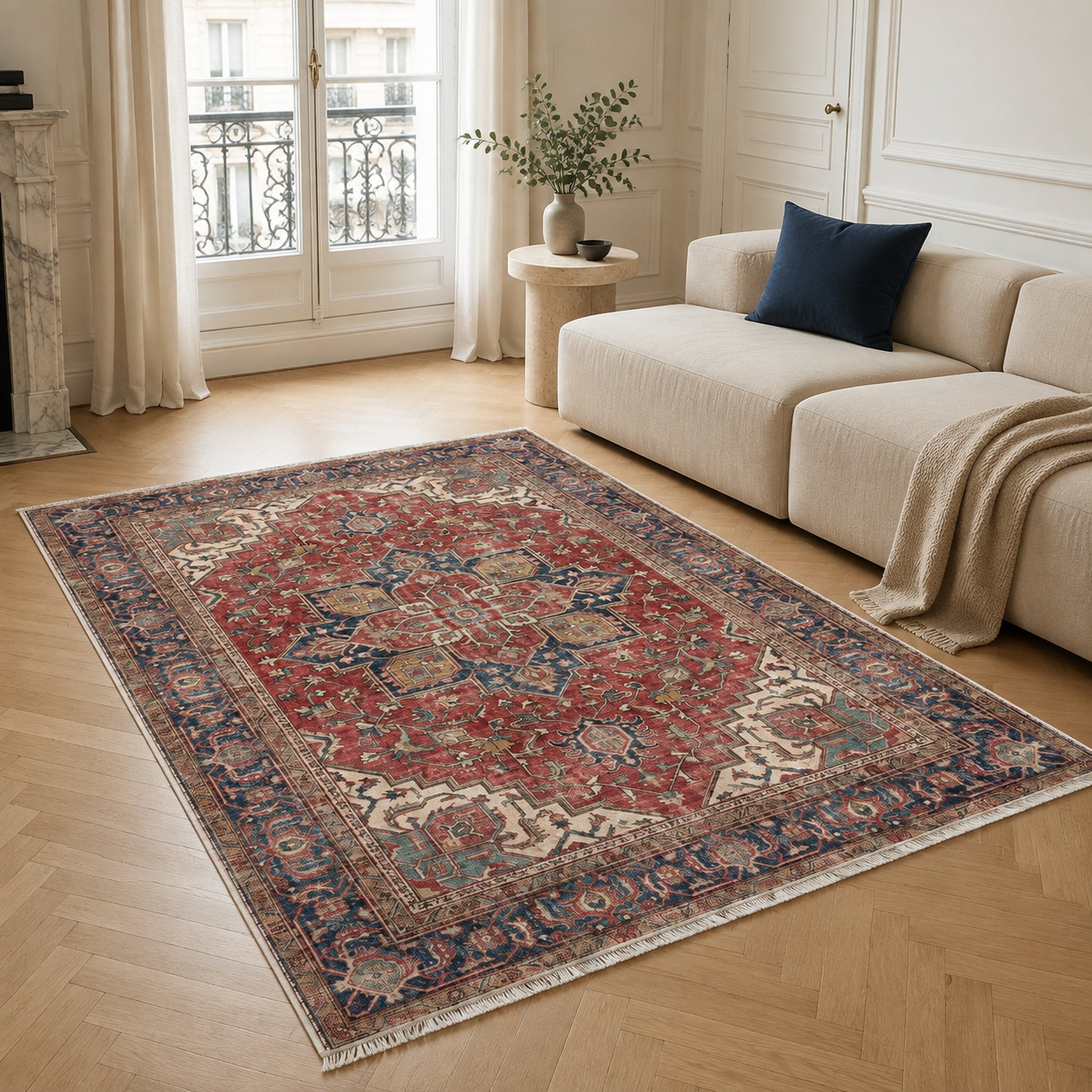 RWK3043103 washable chenille area rug, room scene