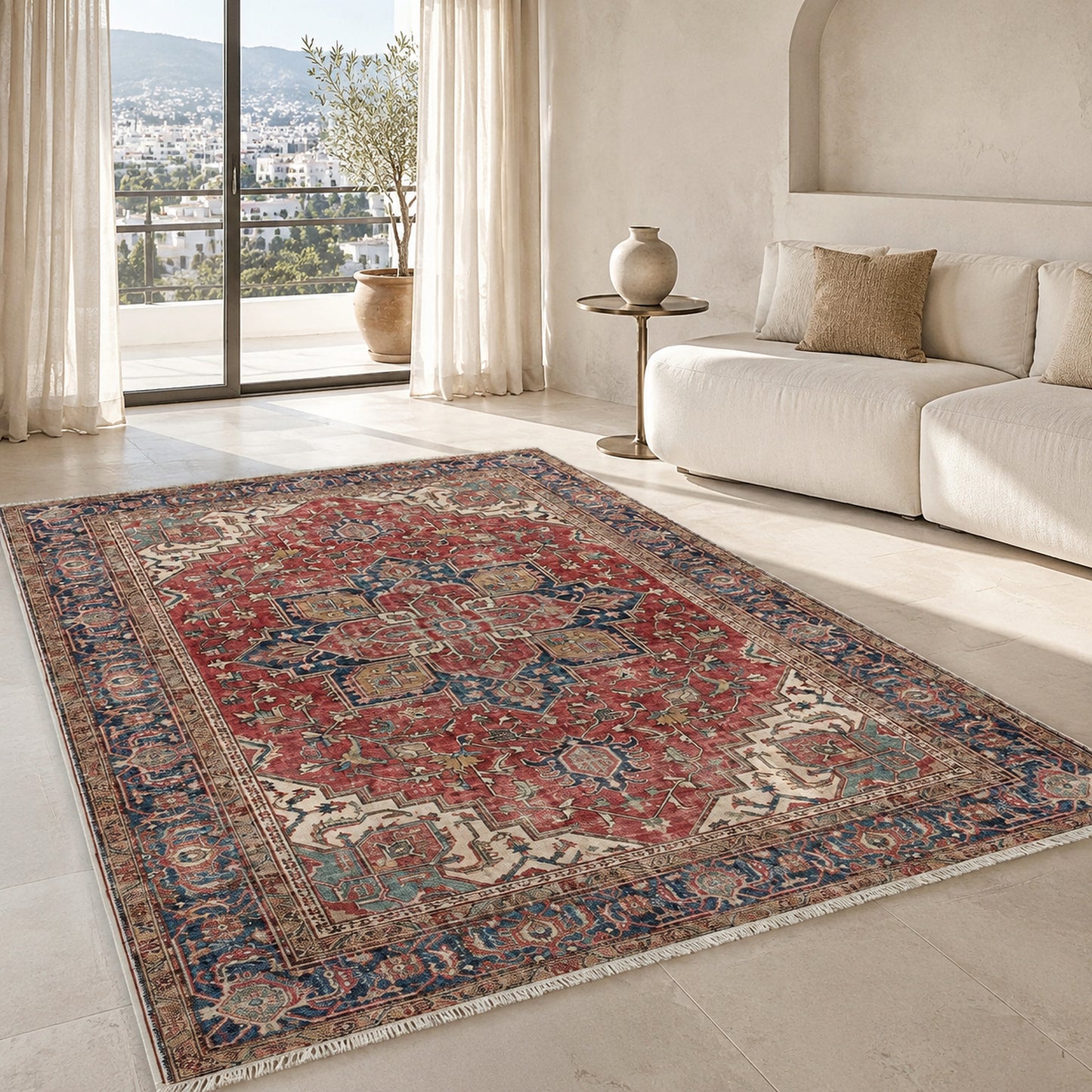 RWK3043103 washable chenille area rug, room scene