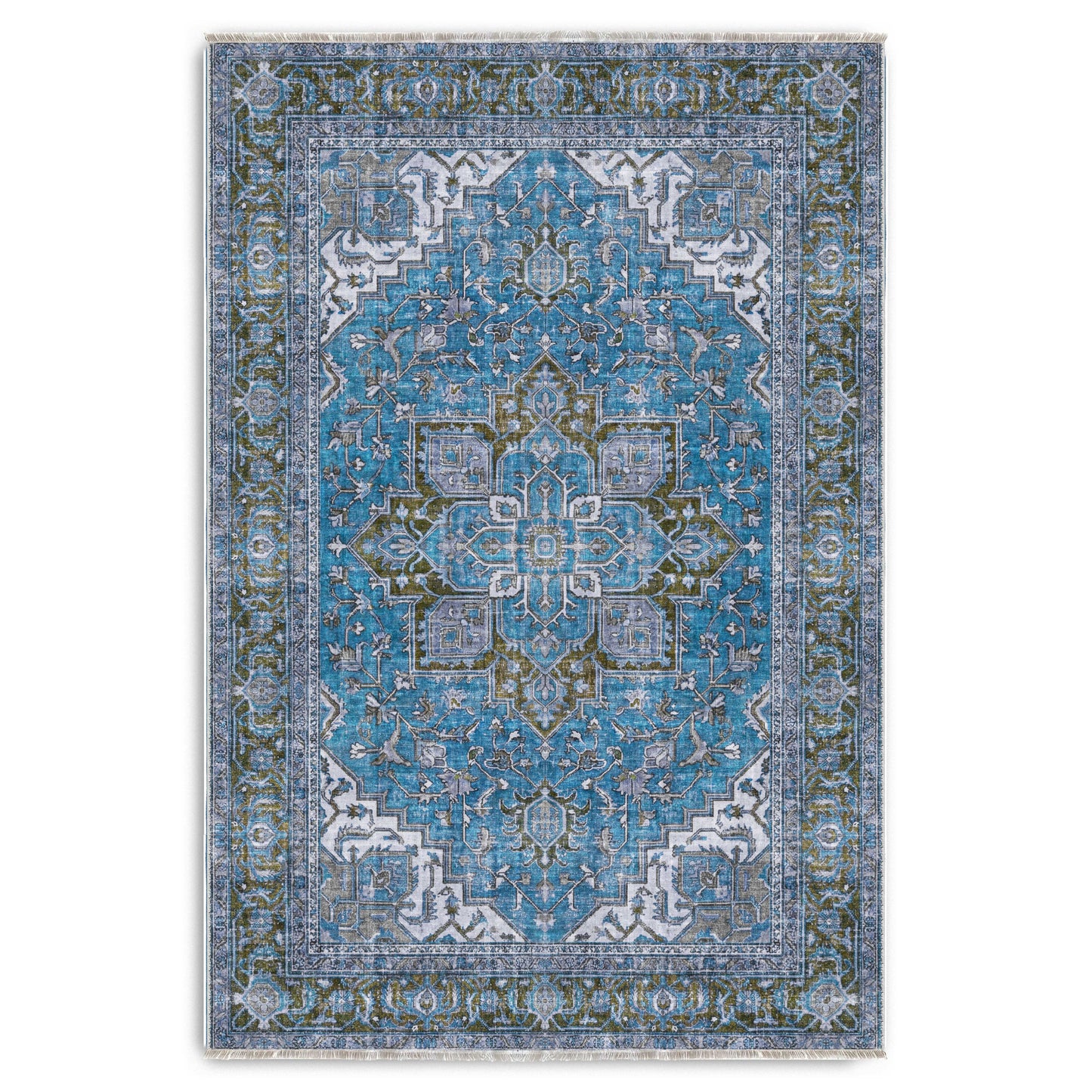 RWK3043203 washable chenille area rug viewed from above