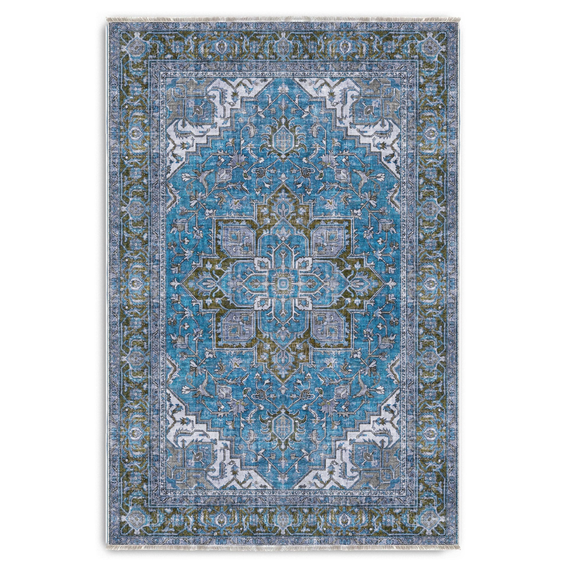 RWK3043203 washable chenille area rug viewed from above