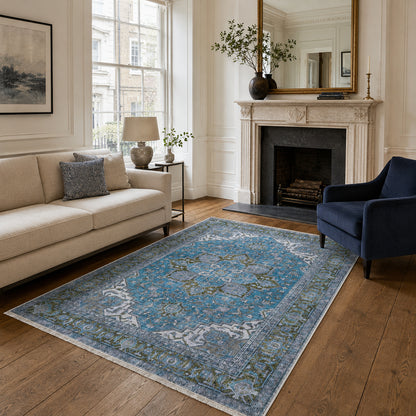 RWK3043203 washable chenille area rug, room scene