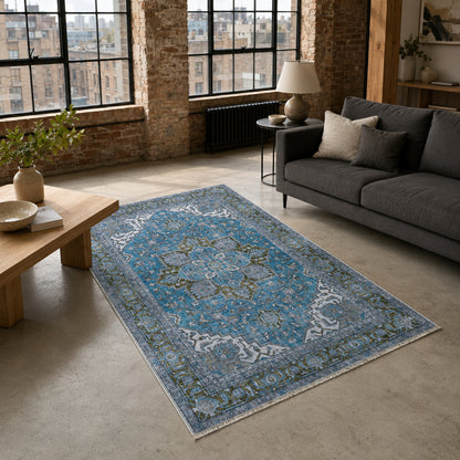 RWK3043203 washable chenille area rug, room scene