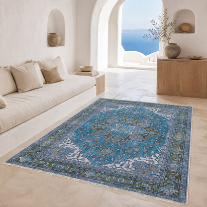 RWK3043203 washable chenille area rug, room scene