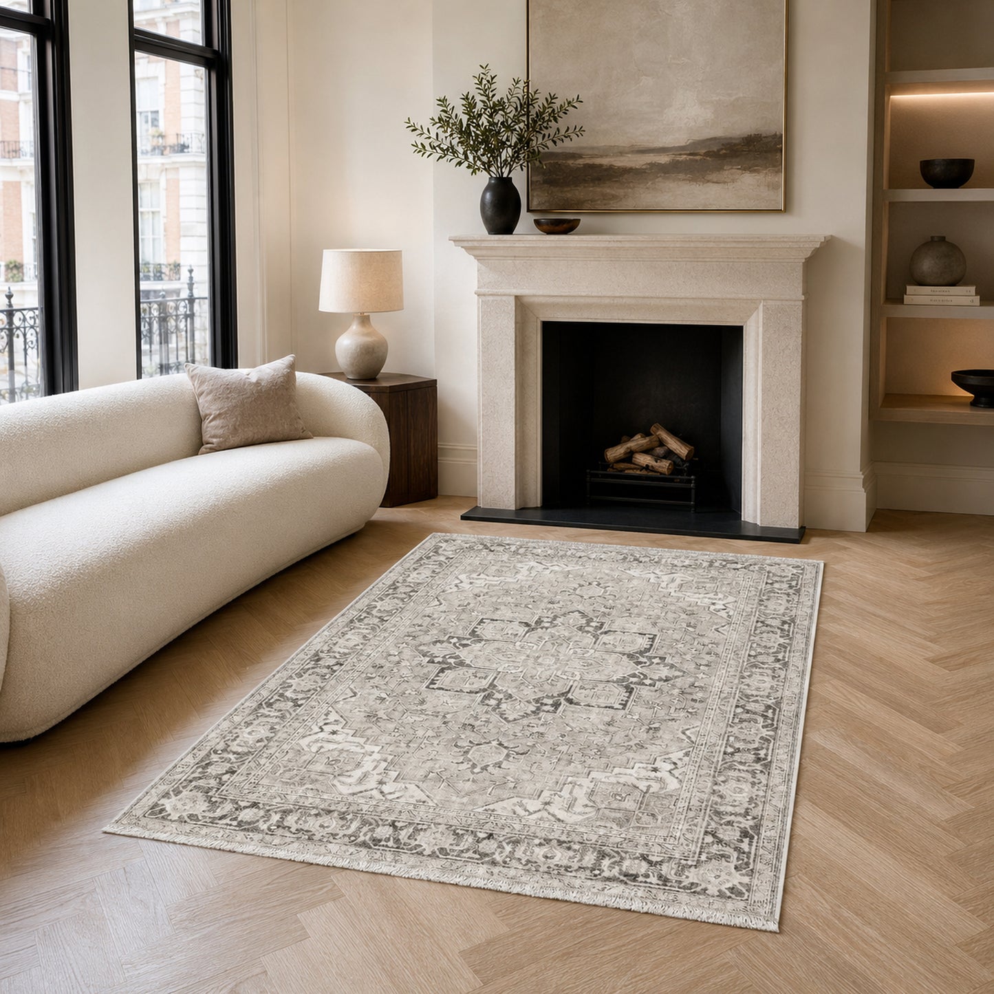 RWK3043403 washable chenille area rug, room scene