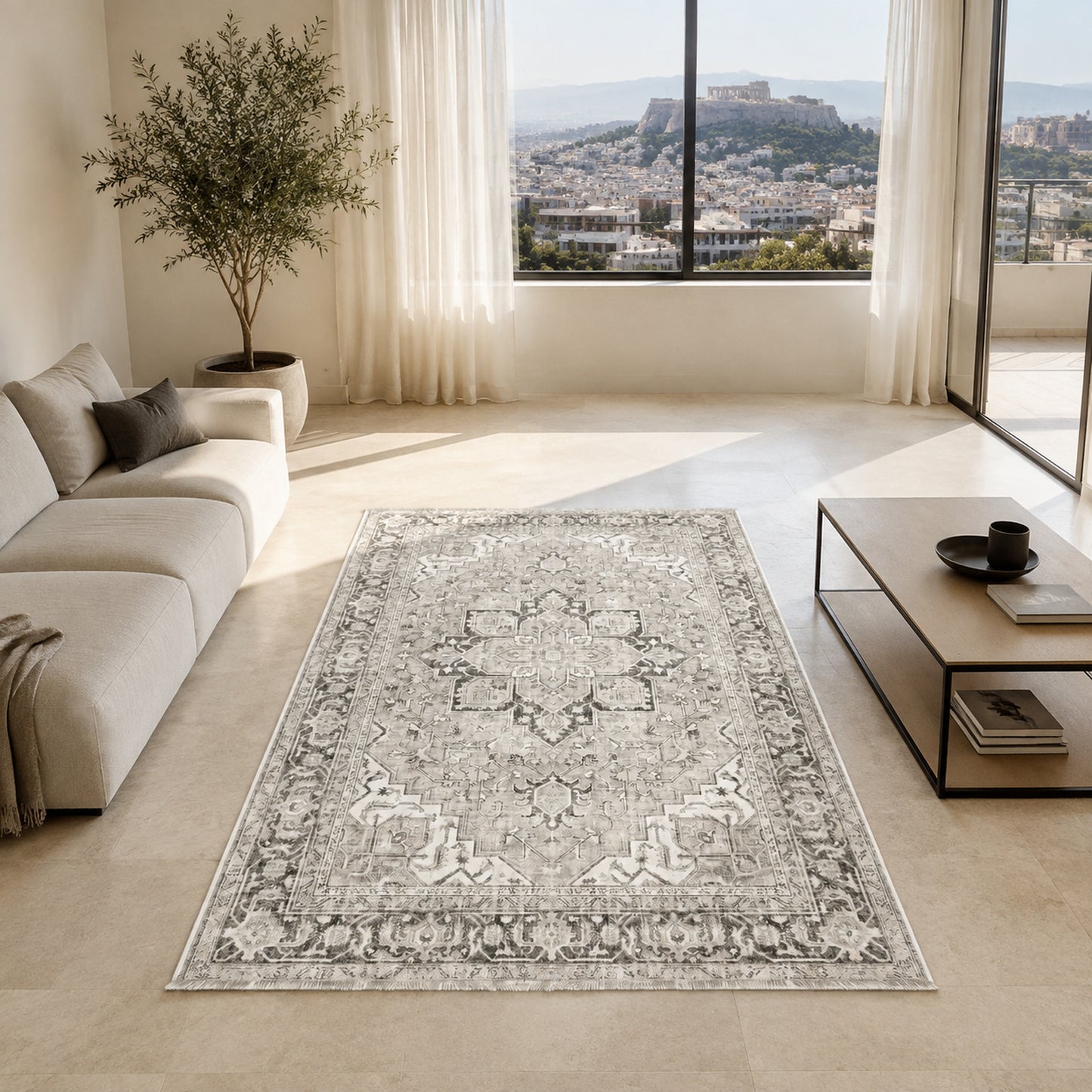 RWK3043403 washable chenille area rug, room scene