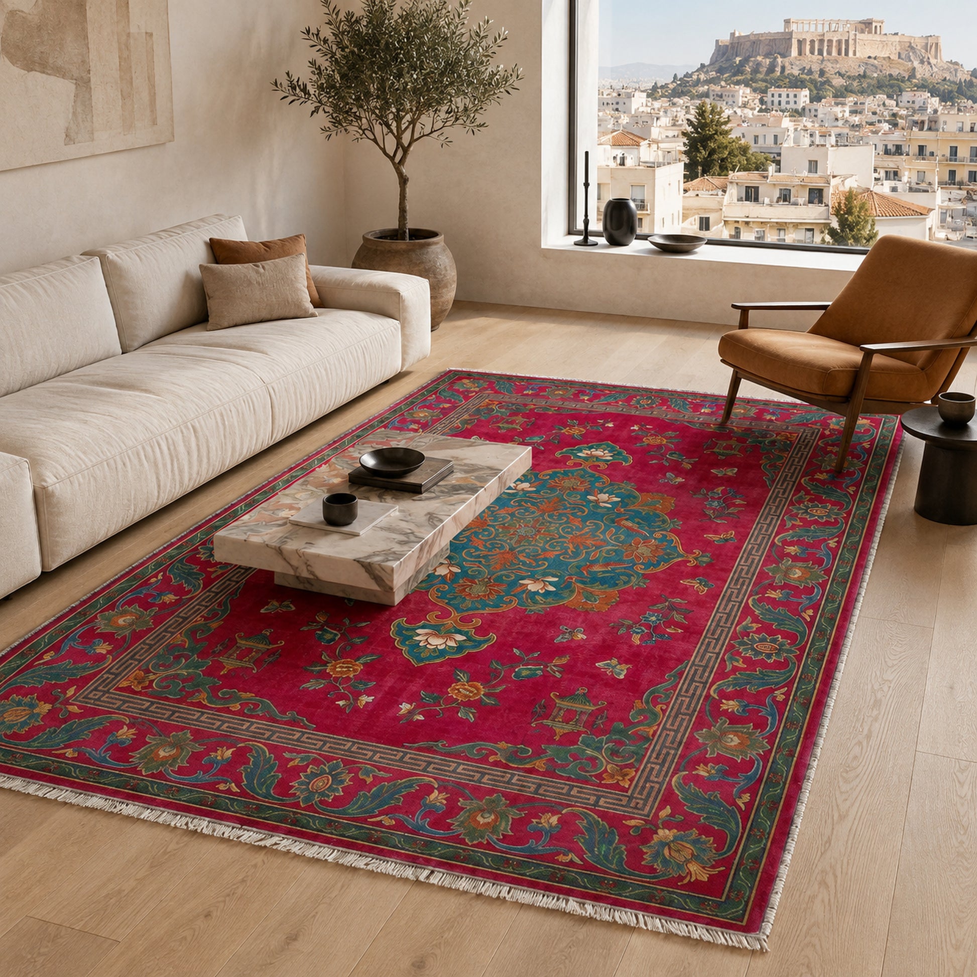 RWK3044103 washable chenille area rug, room scene