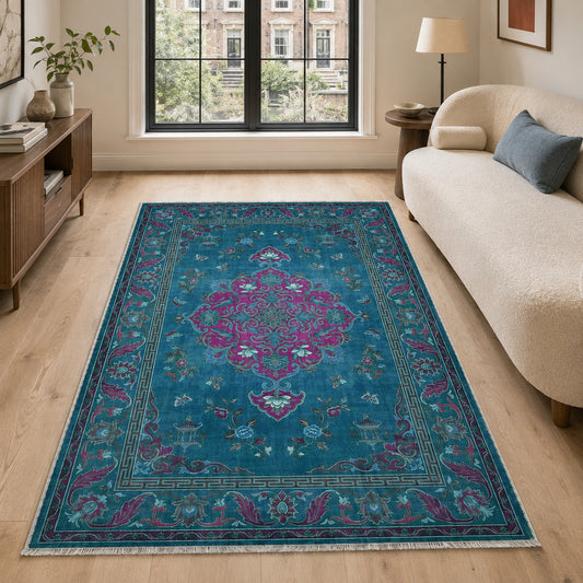 RWK3044303 washable chenille area rug, room scene