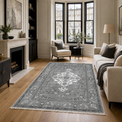 RWK3044403 washable chenille area rug, room scene
