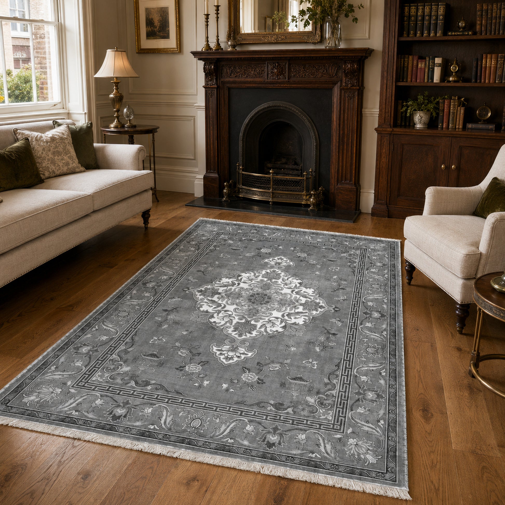 RWK3044403 washable chenille area rug, room scene