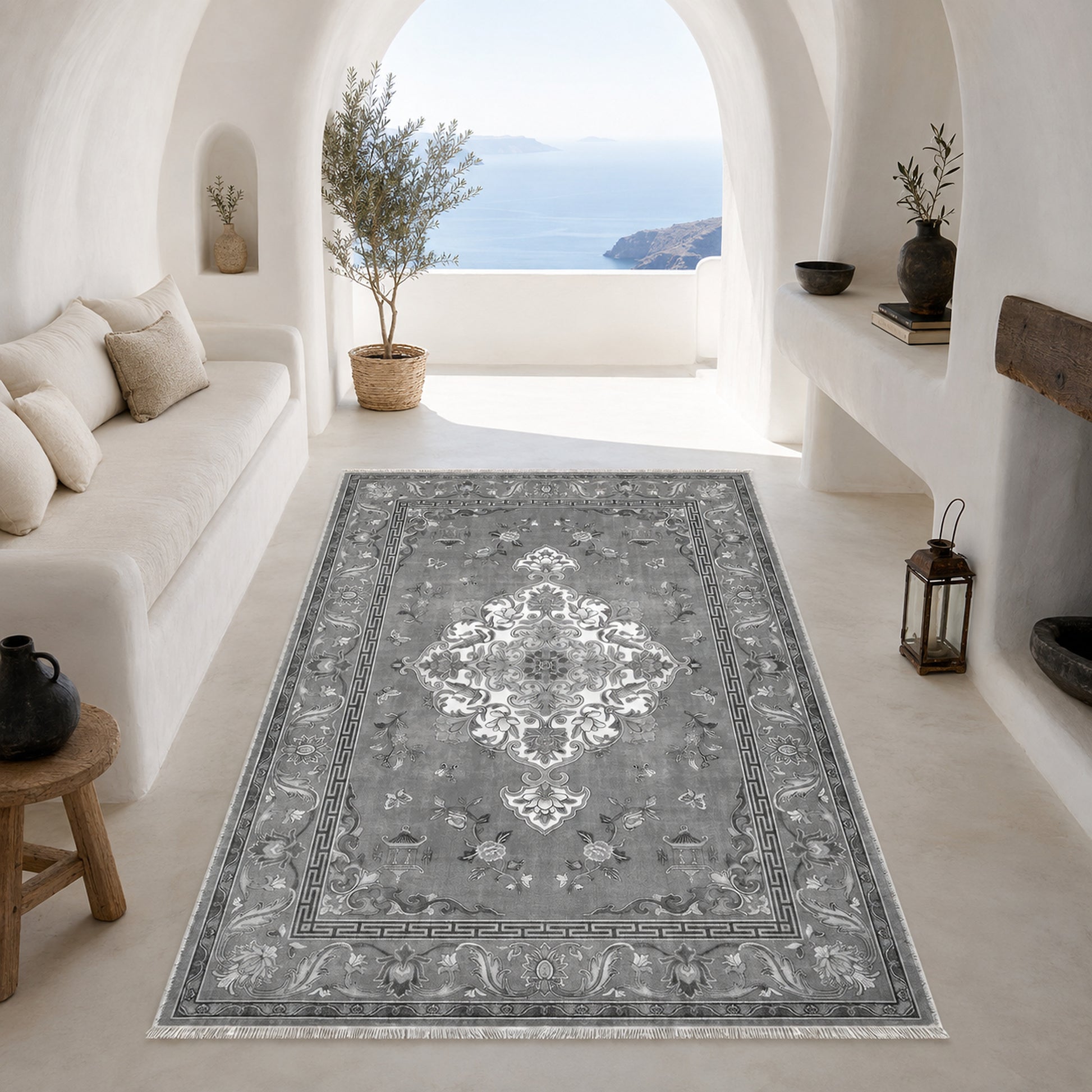 RWK3044403 washable chenille area rug, room scene