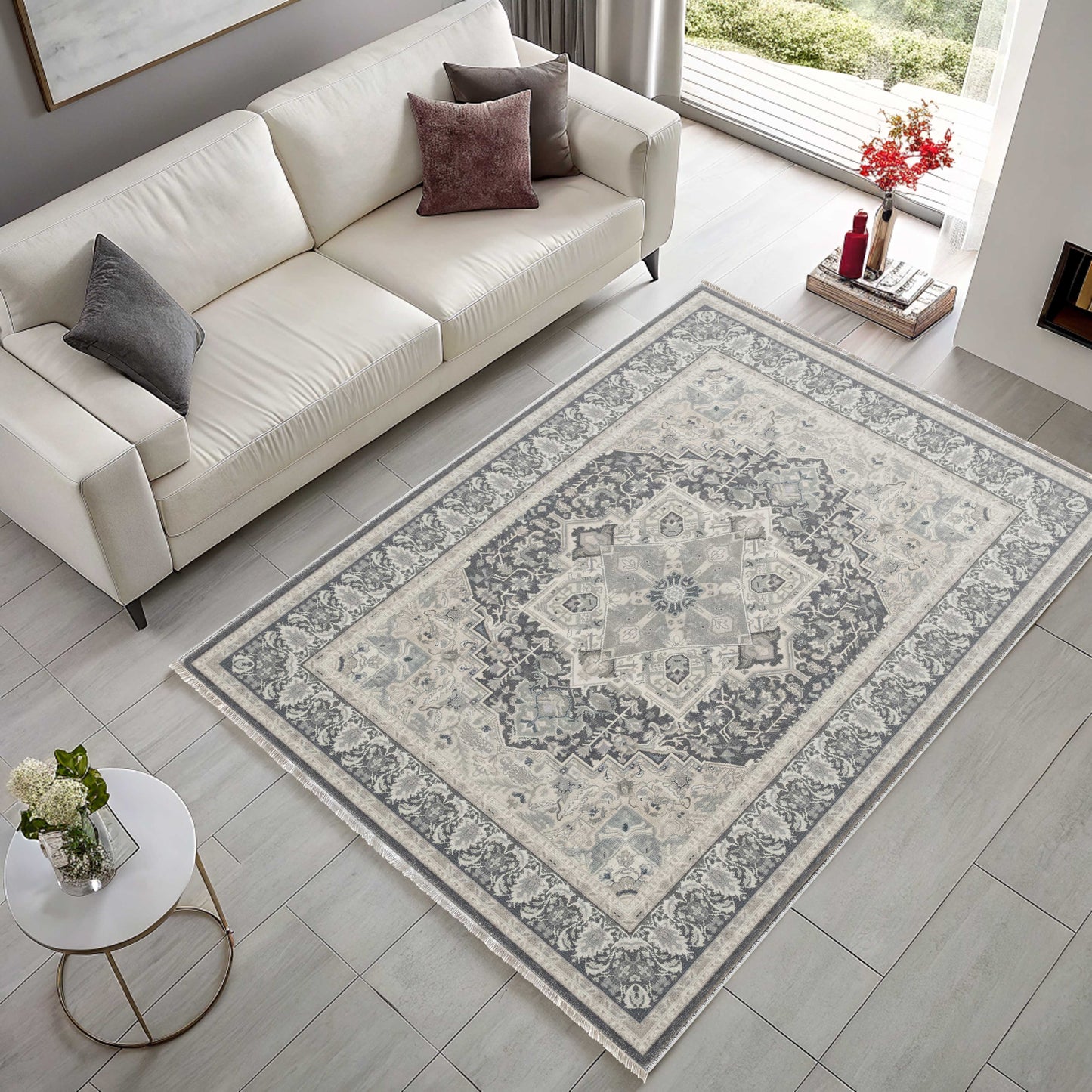 RWK3045 washable chenille area rug