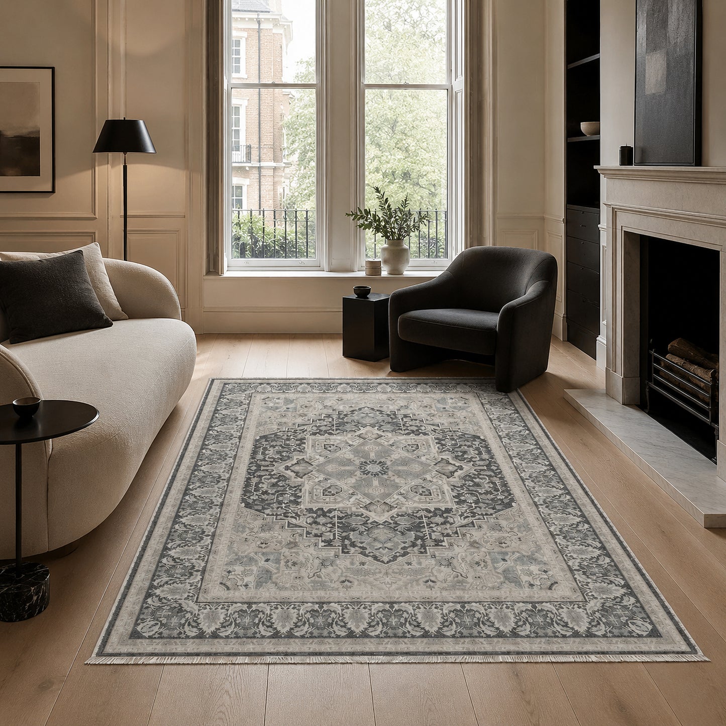 RWK3045 washable chenille area rug, room scene