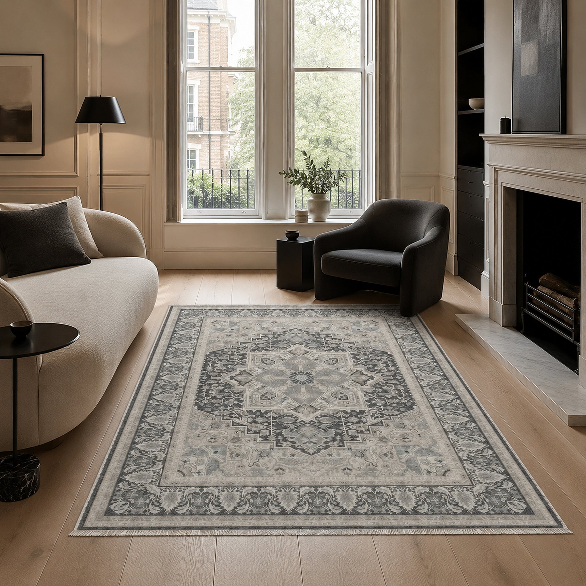 RWK3045 washable chenille area rug, room scene