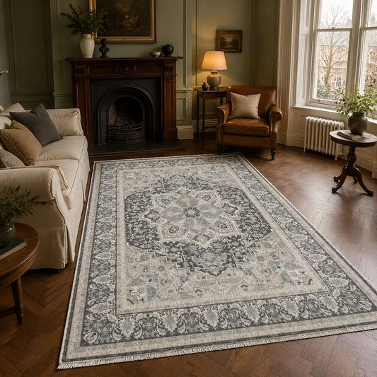 RWK3045 washable chenille area rug, room scene